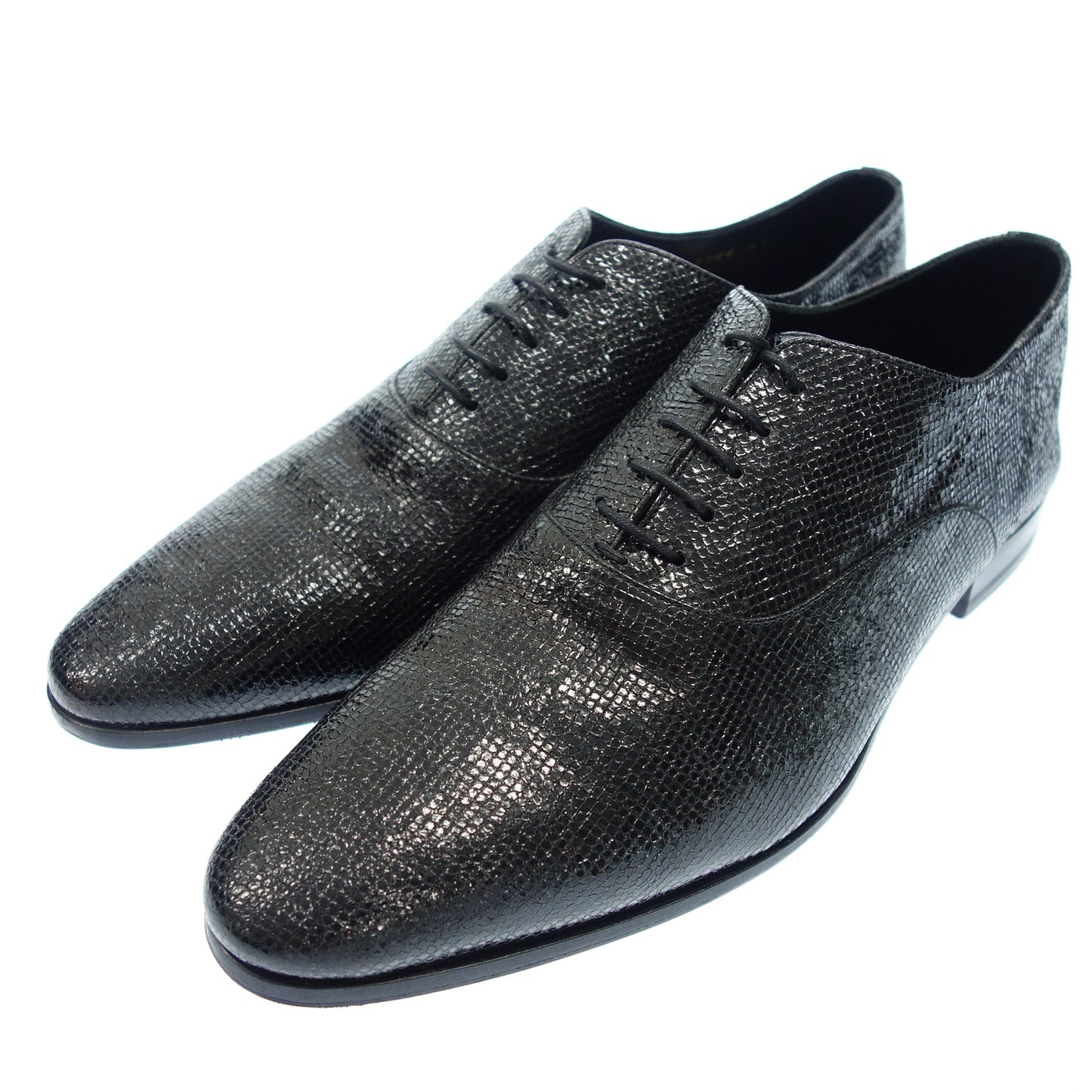 Very good condition◆Saint Laurent leather shoes lame glitter men's 41 black SAINT LAURENT [AFD7] 