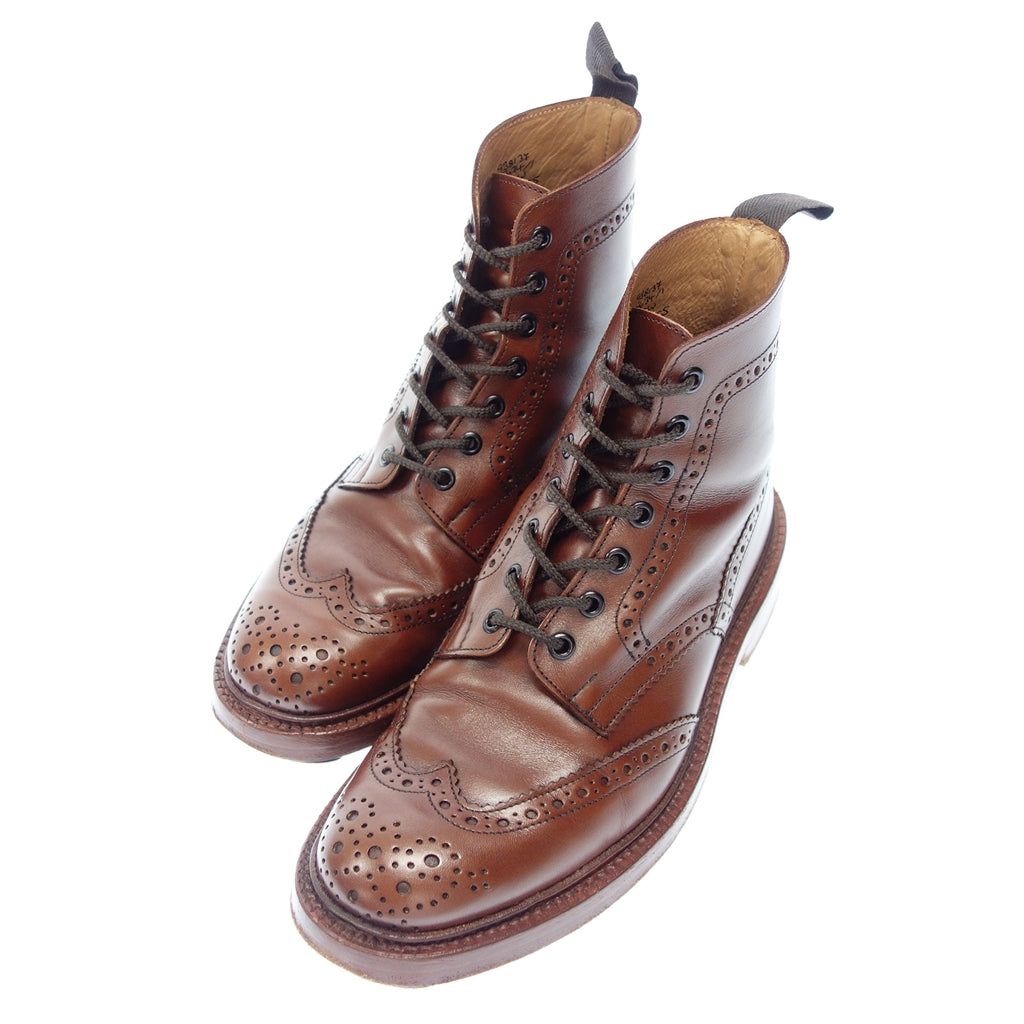 美品◆トリッカーズ レザーシューズ カントリーブーツ M5634 ストウ STOW メンズ 茶系 UK7.5 Tricker’s【LA】