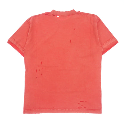 Like new ◆ Balenciaga 612965 Short-sleeved T-shirt Destroy Distressed Red Size L BALENCIAGA [AFB1] 