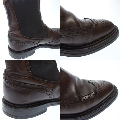 Tricker's Side Gore 靴子 Wing Tip HENRY 男式 7.5 棕色 Tricker's [AFC28] [二手] 