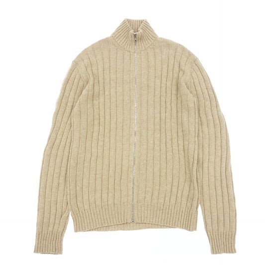 Prada Knit Sweater Cable Knit Zip Up Men's Beige 52 PRADA [AFB49] [Used] 