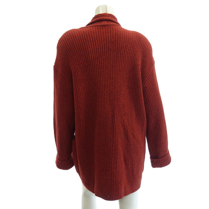 Used Christian Dior Knit Cardigan Duffle Silk Blend Wool Women's M Red Christian Dior [AFA24] 