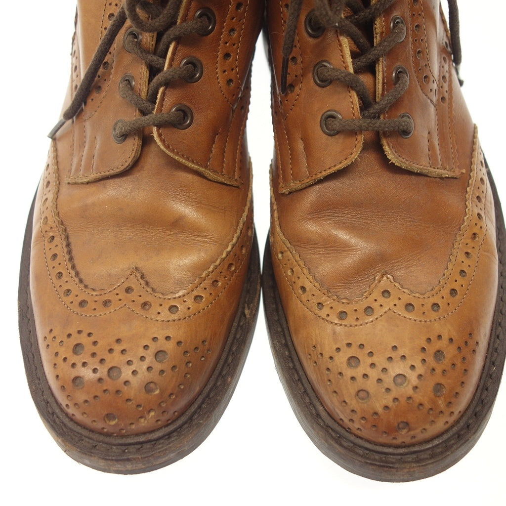 二手 ◆Trickers 乡村靴 Moulton M2508 男式棕色 8.5 码 TRICKERS MALTON [AFC41] 