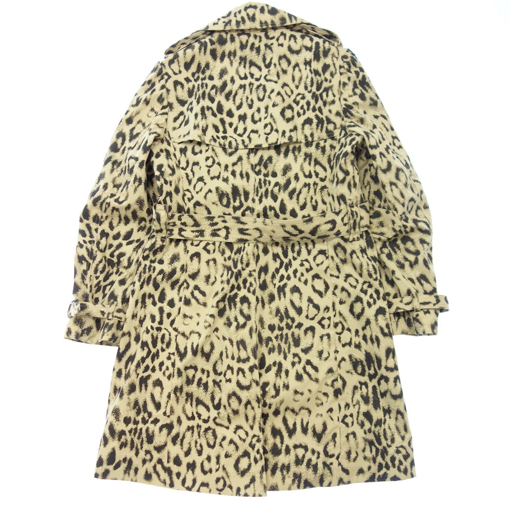 Good condition◆Dresscamp trench coat leopard pattern with belt ladies 38 beige DRESSCAMP [AFB32] 