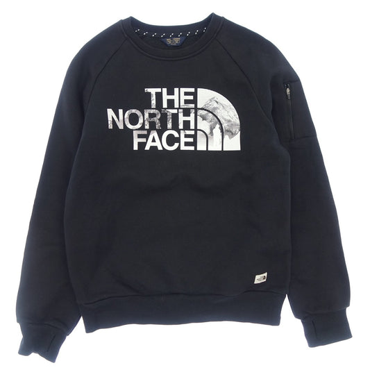 極美品◆ザ ノースフェイス ロゴプリント 裏起毛 スウェット NF0A3VUB 男女兼用 ブラック S/M THE NORTH FACE【AFB9】