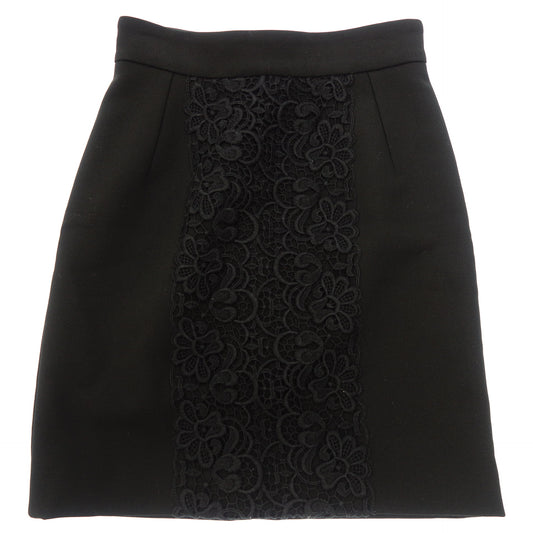 Good condition ◆ Dolce &amp; Gabbana Skirt Lace Design Wool x Acrylic Size 38 Women's Black DOLCE&amp;GABBANA [AFB21] 