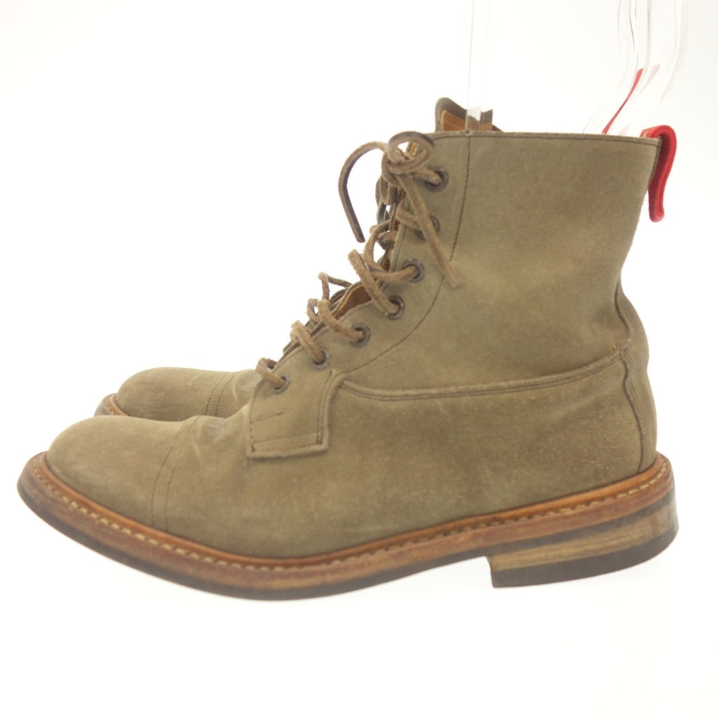 Used Tricker's Grassmere Boots Grassmere M6895 Suede Men's Green Size 7.5 Tricker's Grassmere [AFC29] 