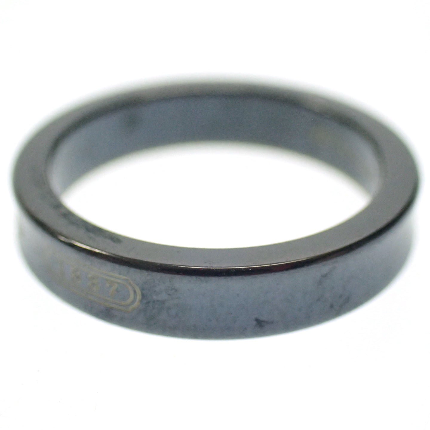 極美品◆ティファニー 1837 ナローリング 指輪 チタン 11号 黒 Tiffany&Co.【AFI17】