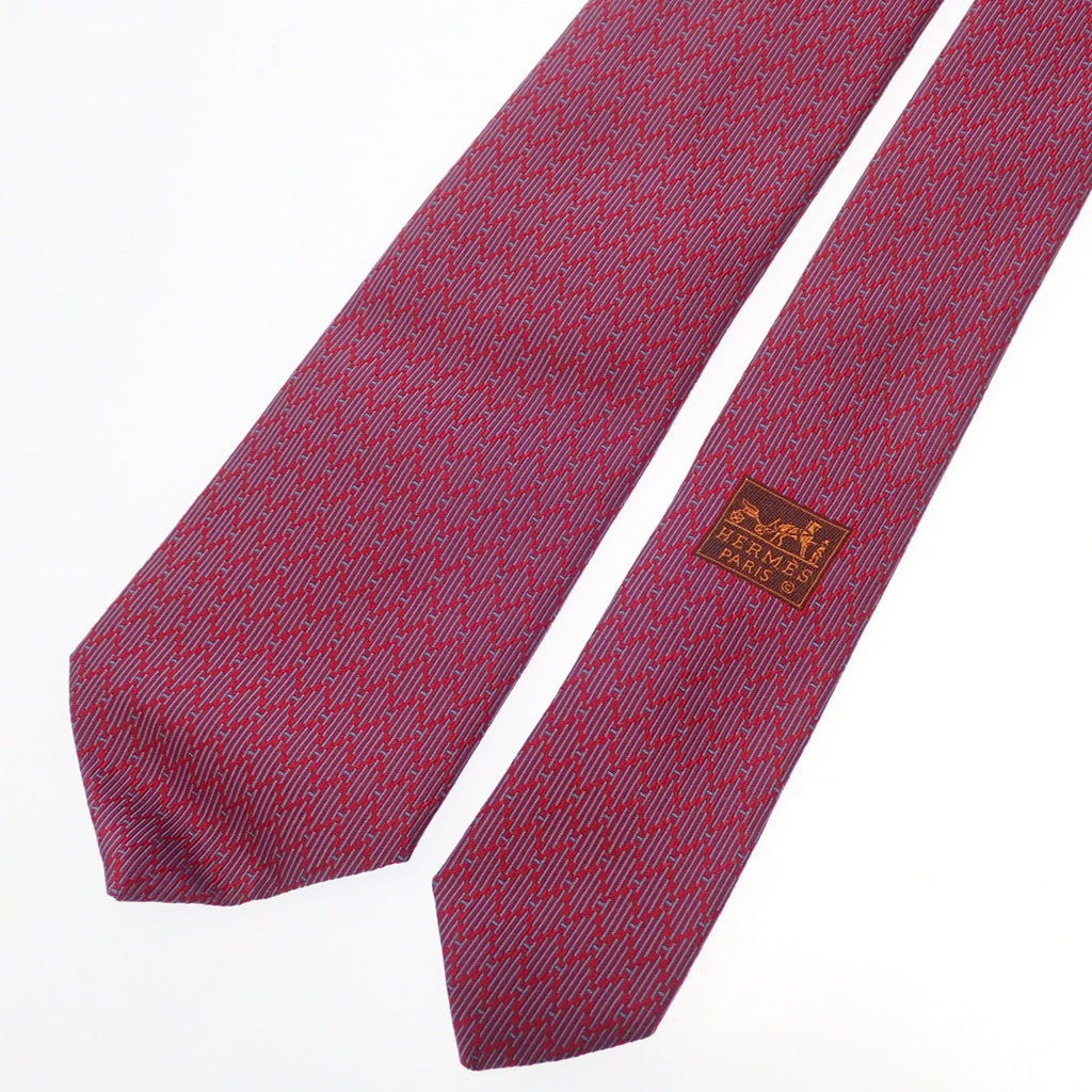 Very beautiful item◆Hermes tie All pattern 100% silk Red with box HERMES [AFI21] 