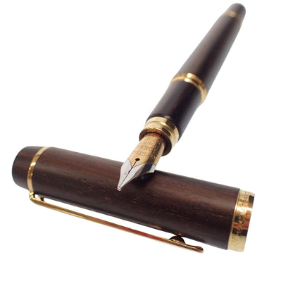 状况良好◆威迪文钢笔 Ideal 18K 笔尖 木质笔身 棕色 WATERMAN IDEAL [AFI18] 