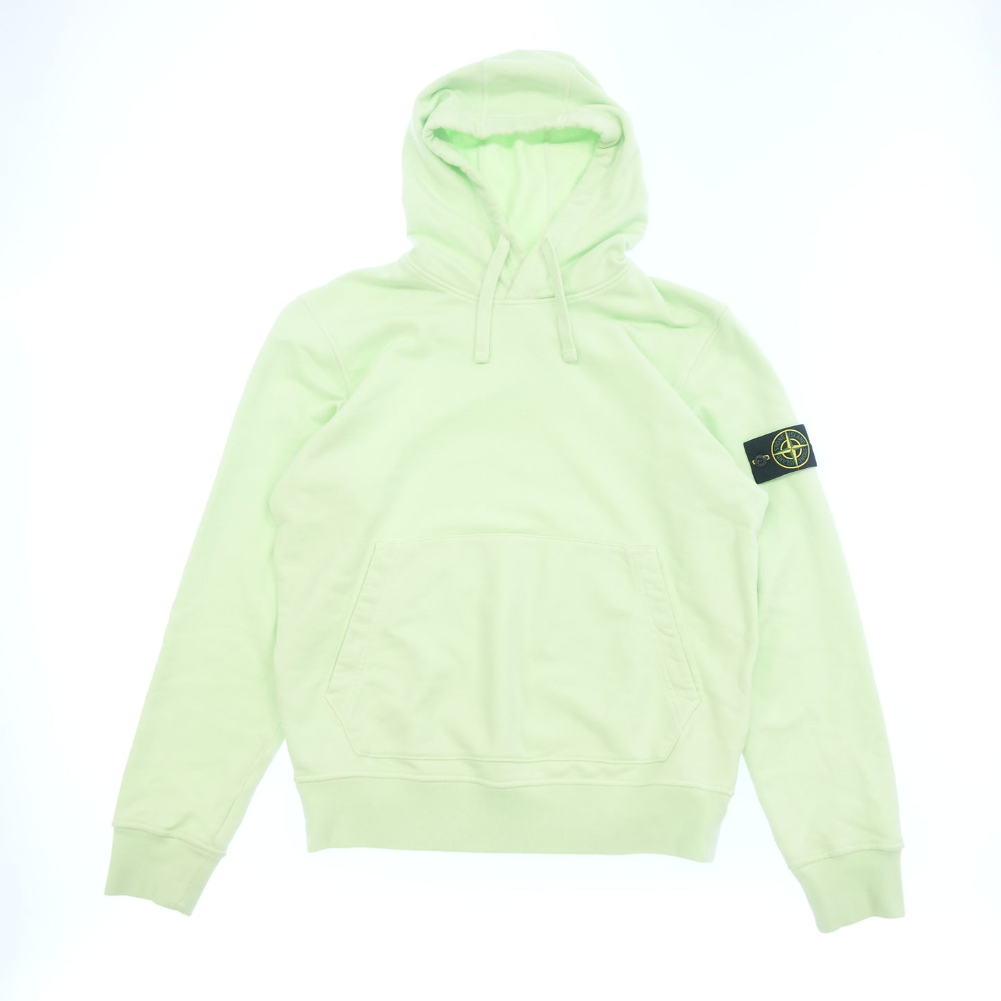 美品◆ストーンアイランド プルオーバーパーカー 肩ロゴ メンズ ライトグリーン サイズL STONE ISLAND【AFB46】