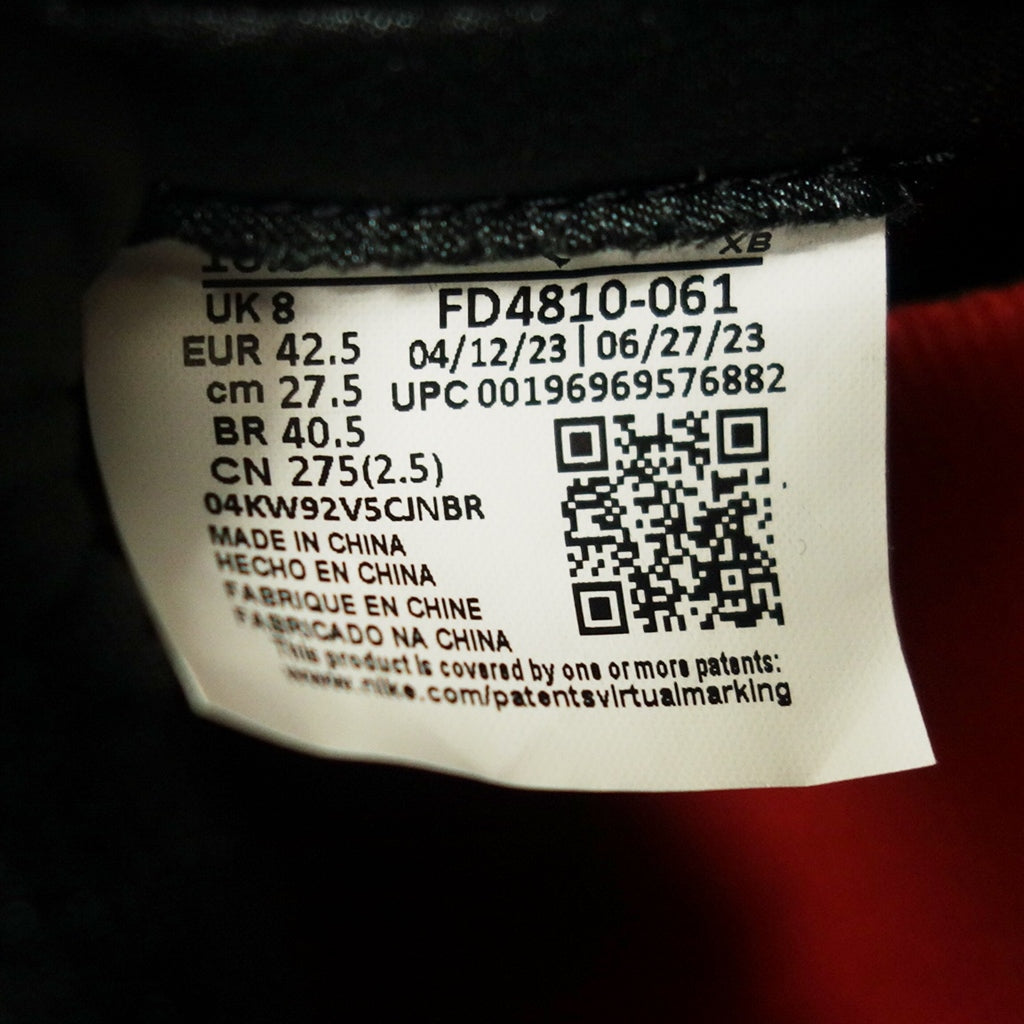 像全新一样 ◆ 耐克运动鞋高帮女式 Air Jordan 1 复古缎面面包黑色 x 红色 尺寸 27.5 厘米 FD4810-061 NIKE [AFD8] 