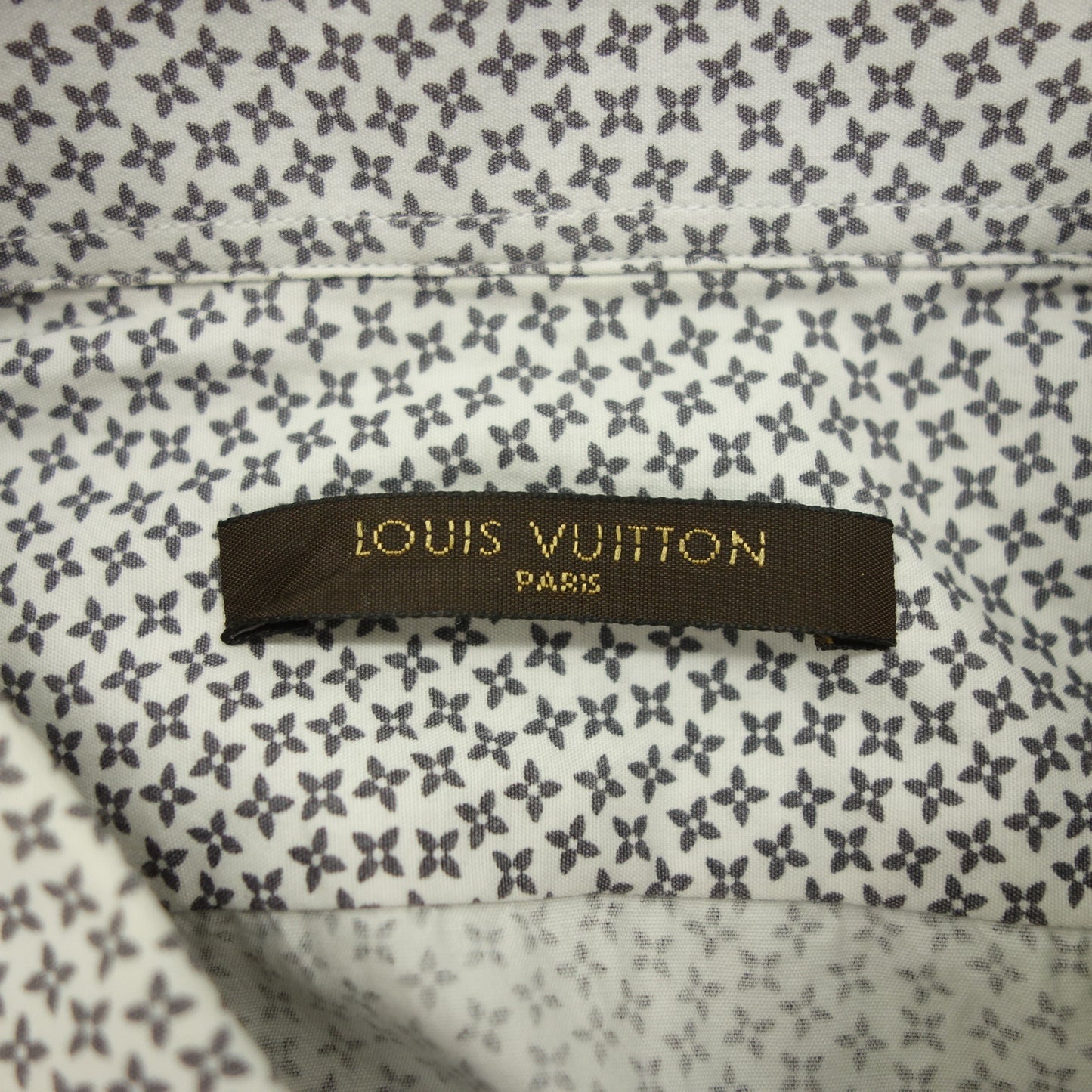 二手 ◆路易威登长袖衬衫交织字母男士白色尺寸 L LOUIS VUITTON [AFB37] 