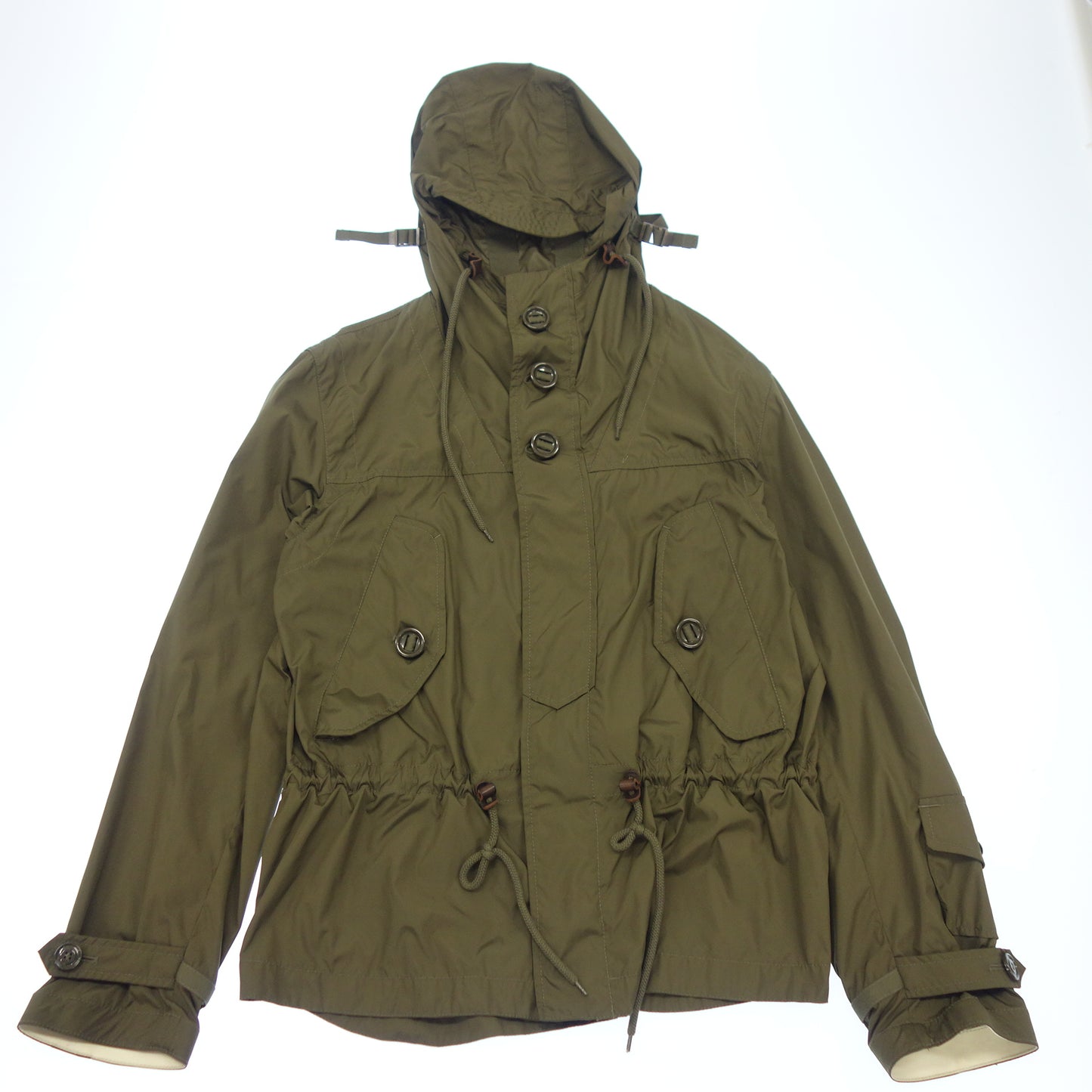 中古◆モンクレール ジャケット フード付き レディース サイズ3 カーキ MONCLER【AFB14】