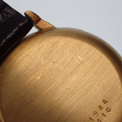 Used ◆ Baume &amp; Mercier watch 35110 Manual winding black dial leather belt BAUME &amp; MERCIER [AFI12] 