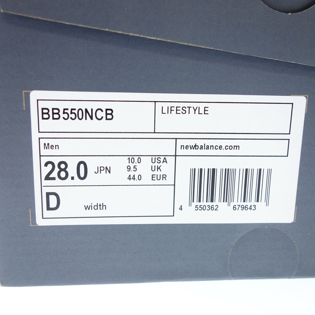 未使用 ◆ New Balance 运动鞋 BB550NCB 男士尺码 28 厘米 白色和灰色 new Balance [AFD8] 