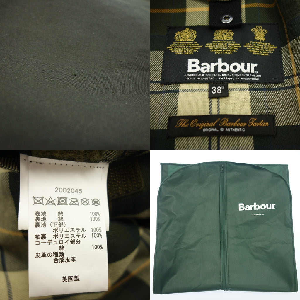 Good Condition ◆ Barbour Oiled Jacket SL Border Sage Khaki Men's Size 38 Men's Khaki Barbour [AFA2] 