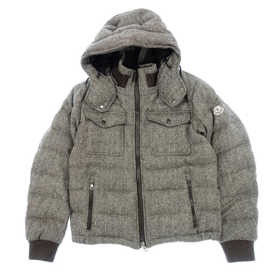 美品◆モンクレール 14AW ダウンジャケット フロリアン ヘリンボーン ブラウン ZIND-14-3325 メンズ サイズ2 MONCLER FLORIAN【AFA15】