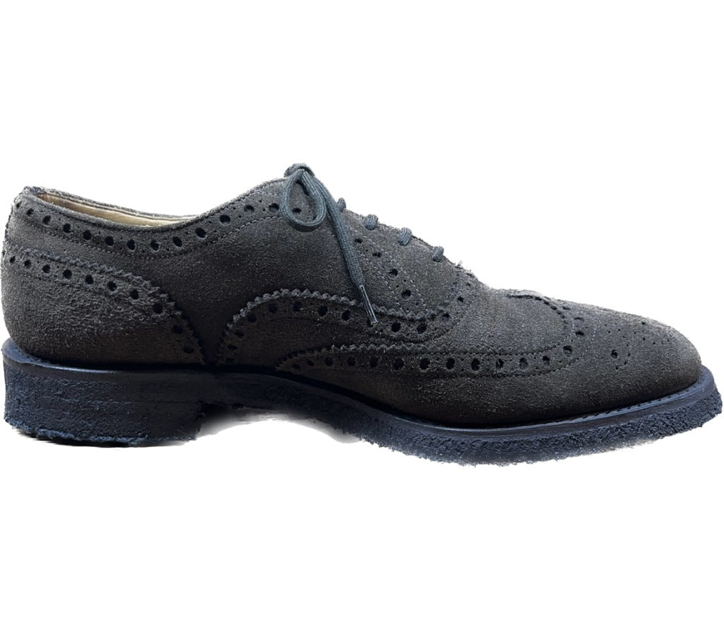 Used Church Leather Shoes Wingtip Suede Brown UK7 73 Last Church's 
