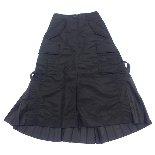 美品◆サカイ 22SS スカート NYLON TWILL SKIRT レディース ブラック サイズ1 22-06065 sacai【AFB5】