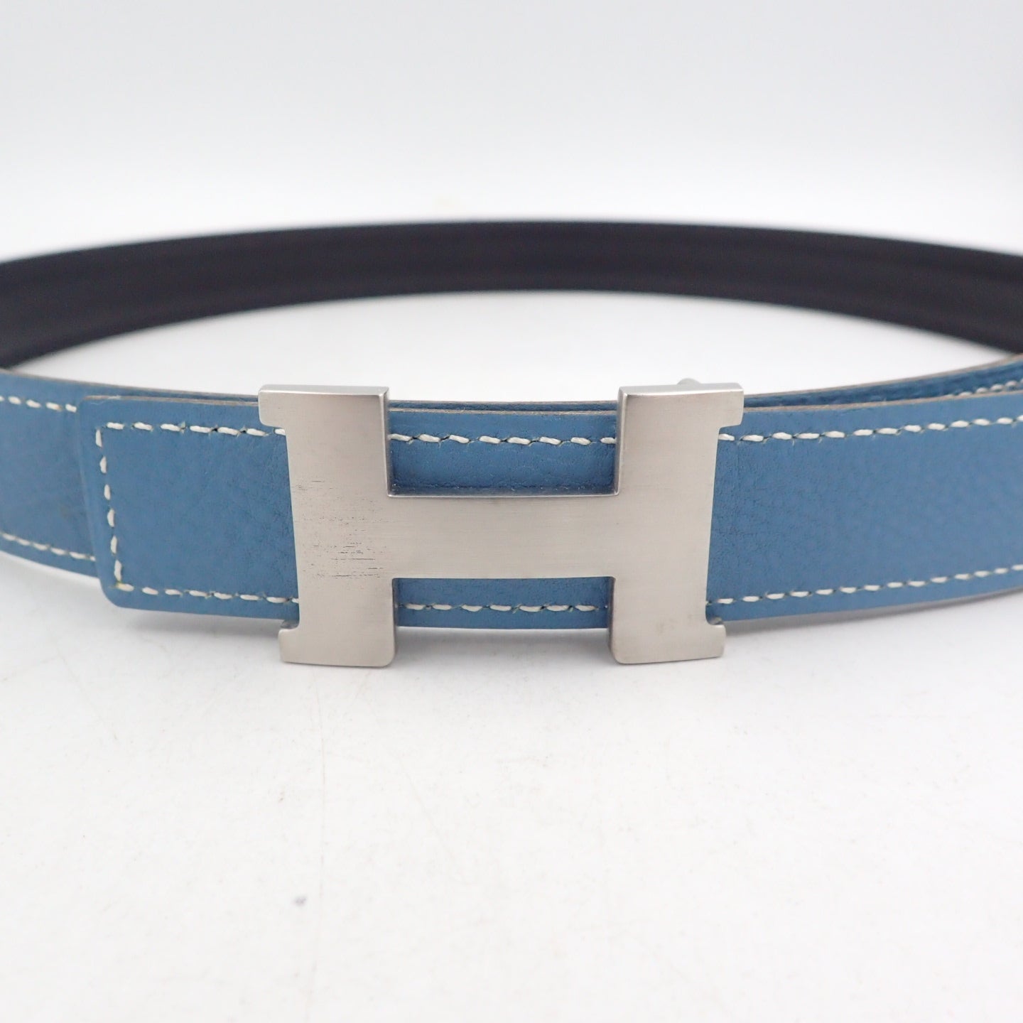 Good condition ◆Hermes leather belt H belt Mini Constance Silver hardware □E carved [AFI18] 