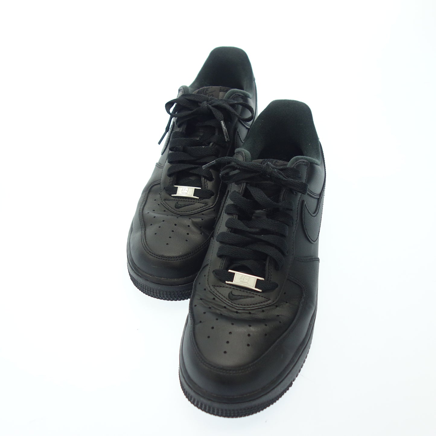 Used ◆ Nike Supreme Leather Sneakers AIR FORCE 1 LOW SP CU9225-001 Men's Black Size 27.5 NIKE×SUPREME [AFD8] 