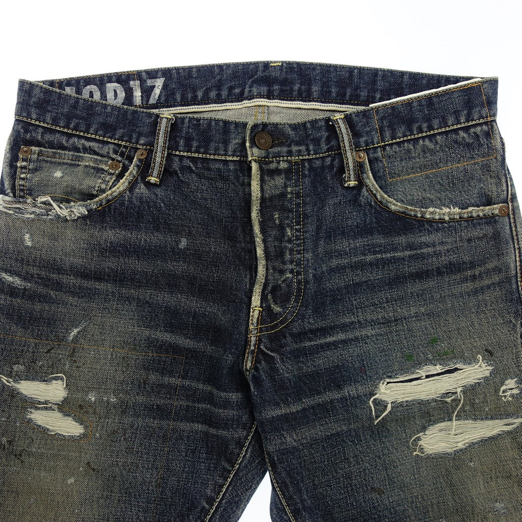 Good condition ◆Visvim denim pants button fly SOCIAL SCULAPTURE 10 DAMAGED 17 Men's Blue Size 34 VISVIM [AFB1] 