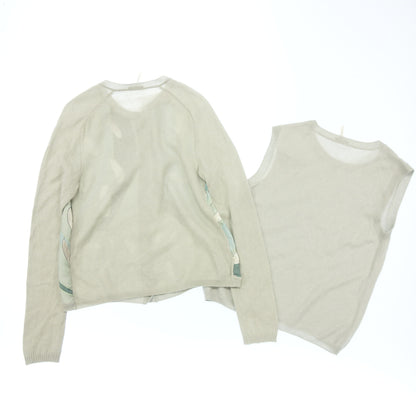 Used ◆Hermes Knit Ensemble Cardigan Silk Margiela Period Ladies SM Water x Gray HERMES [AFB35] 