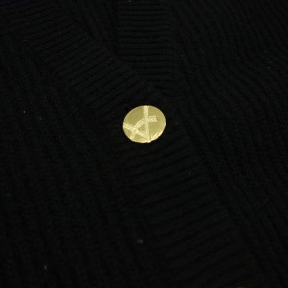 Yves Saint Laurent Knit Cardigan Gold Button Women's M Black Yves Saint Laurent [AFB4] [Used] 