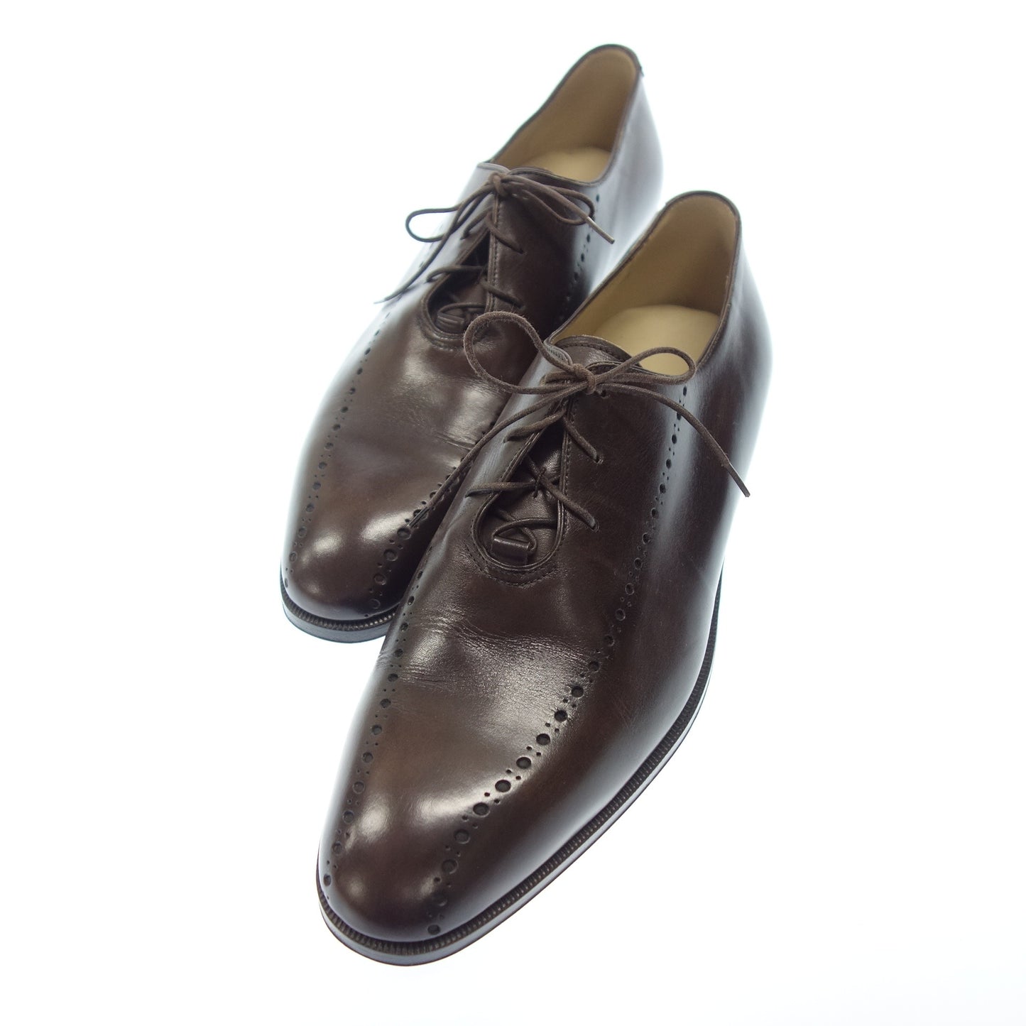 Like new◆Berluti lace-up leather shoes punching plain toe men's size 7.5 brown Berluti [LA] 