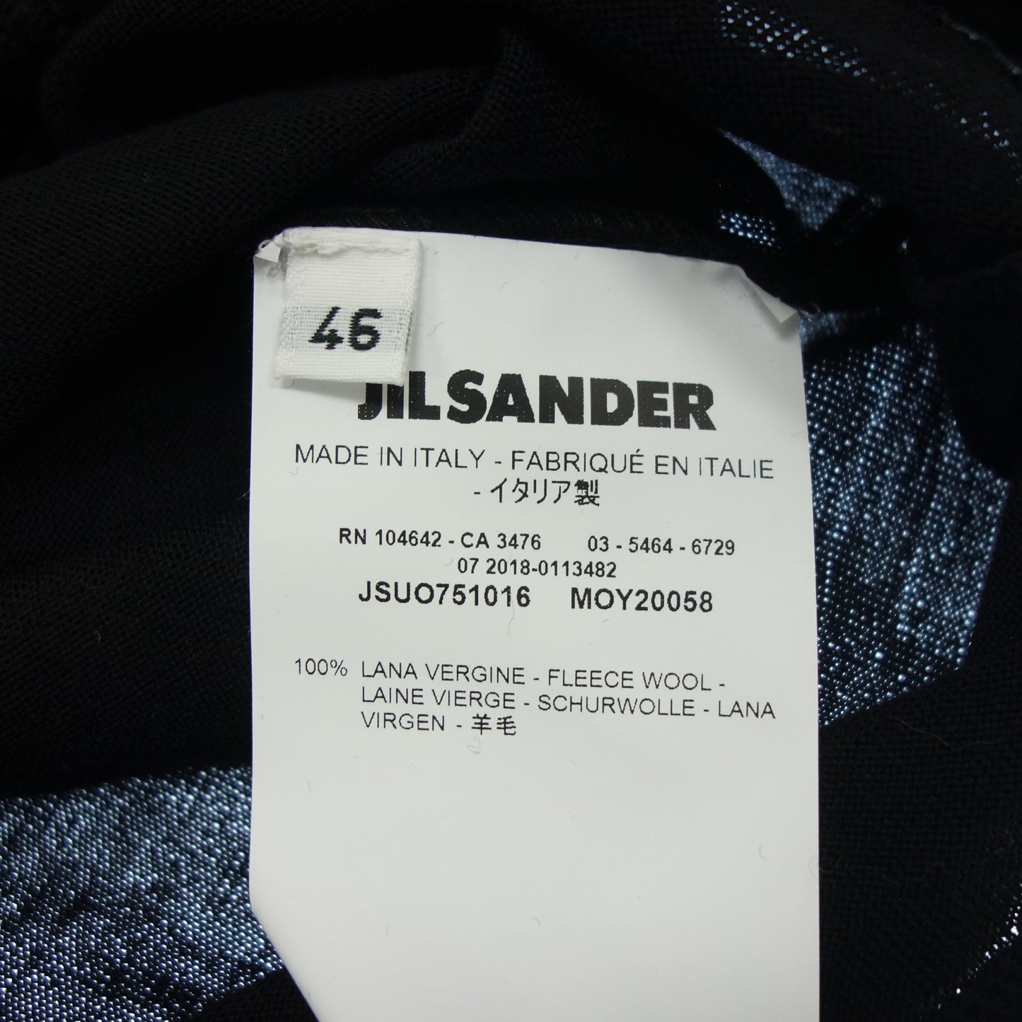 JIL SANDER 针织毛衣羊毛男式 46 黑色 JIL SANDER [AFB20] [二手货] 
