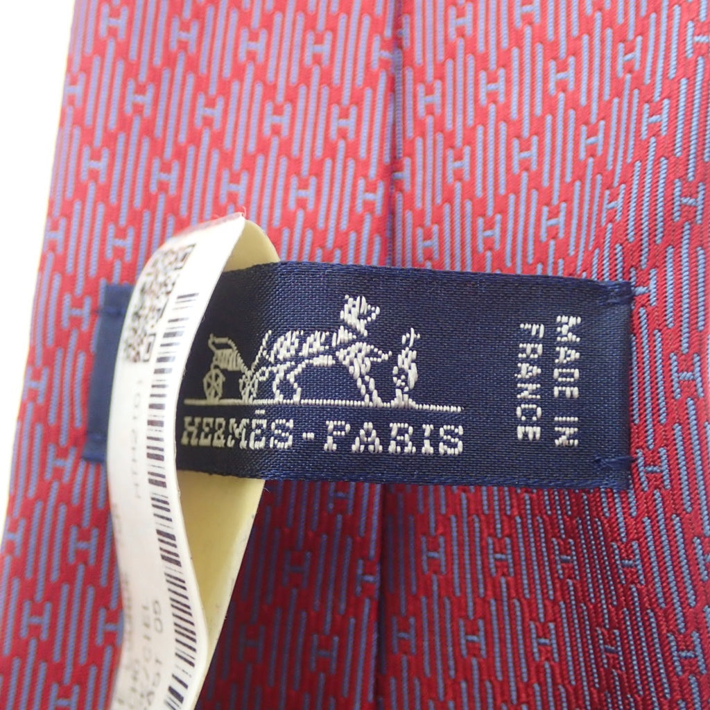 Very beautiful item◆Hermes tie All pattern 100% silk Red with box HERMES [AFI21] 