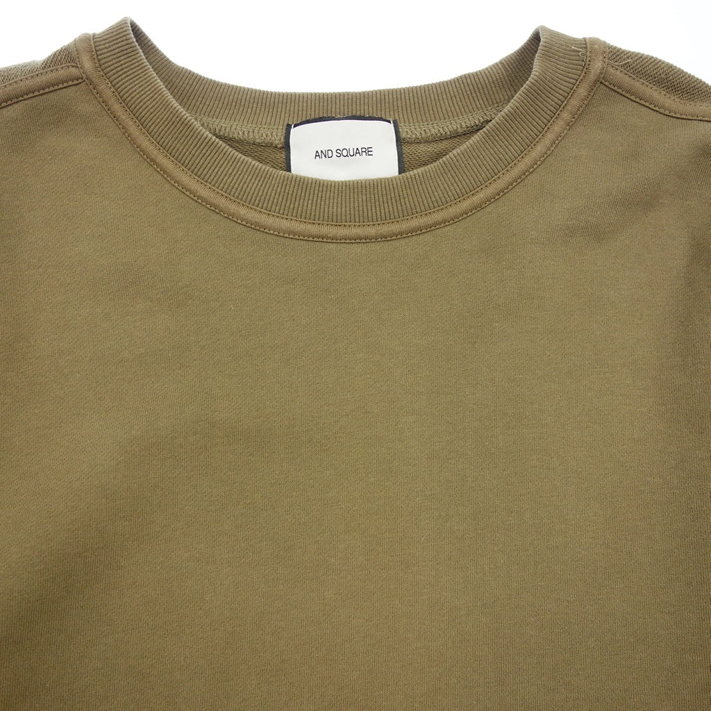 Good condition ◆ ANDSQUARE Sweatshirt Cotton Men's Khaki Size M ANDSQUARE [AFB44] 