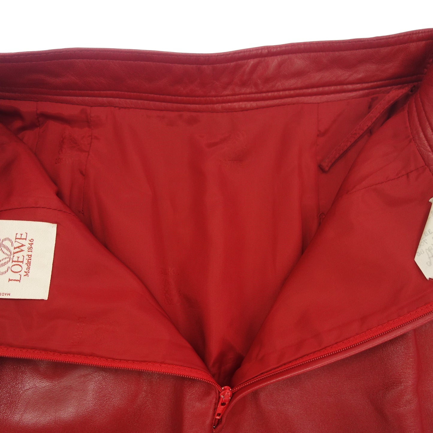 Used LOEWE Leather Skirt Anagram Nappa Leather Women's Red Size 38 LOEWE [AFB42] 