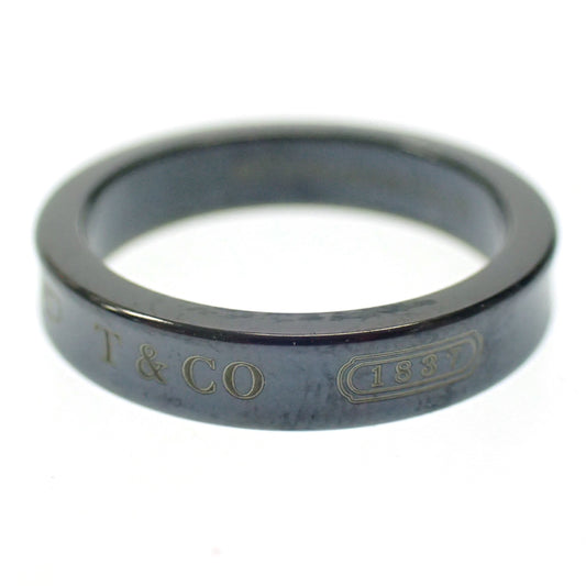 極美品◆ティファニー 1837 ナローリング 指輪 チタン 11号 黒 Tiffany&Co.【AFI17】
