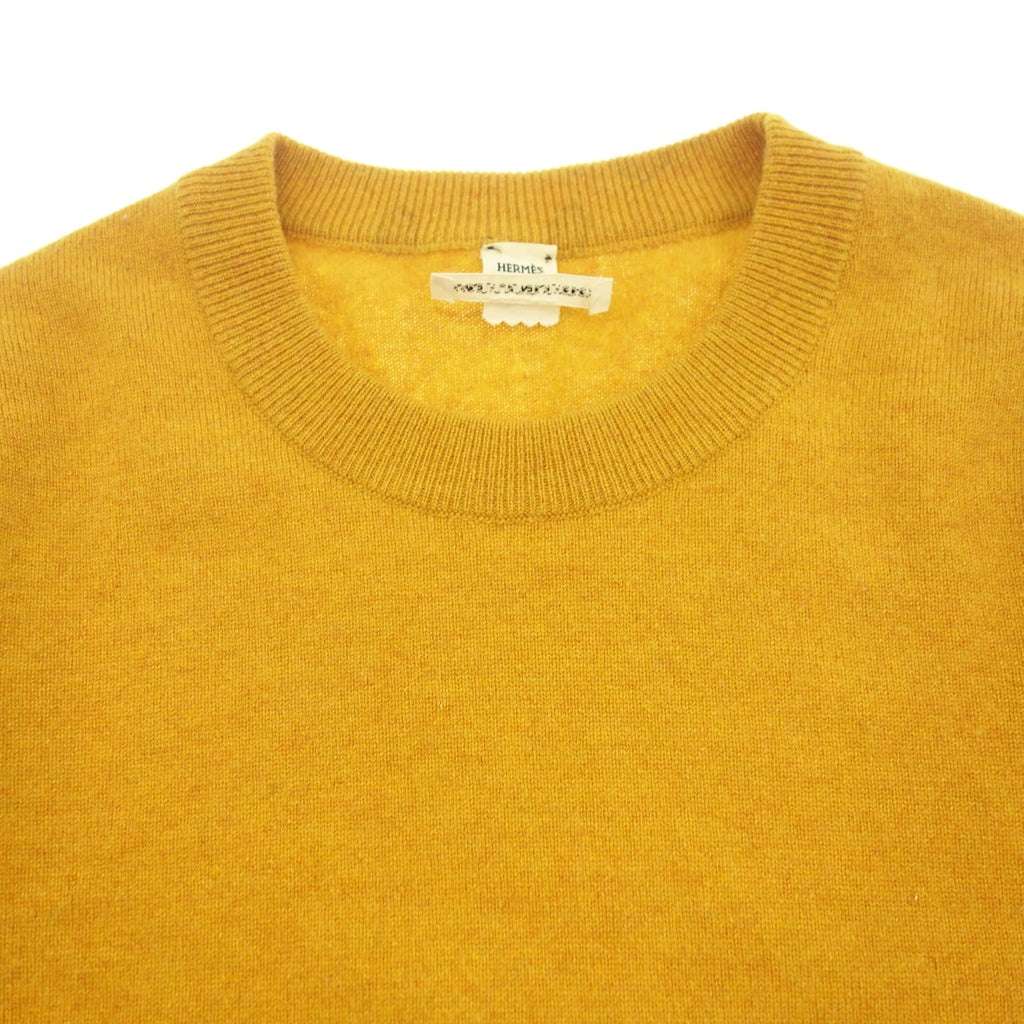 Good condition◆Hermes knit tops cashmere ladies yellow size 34 HERMES [AFB51] 