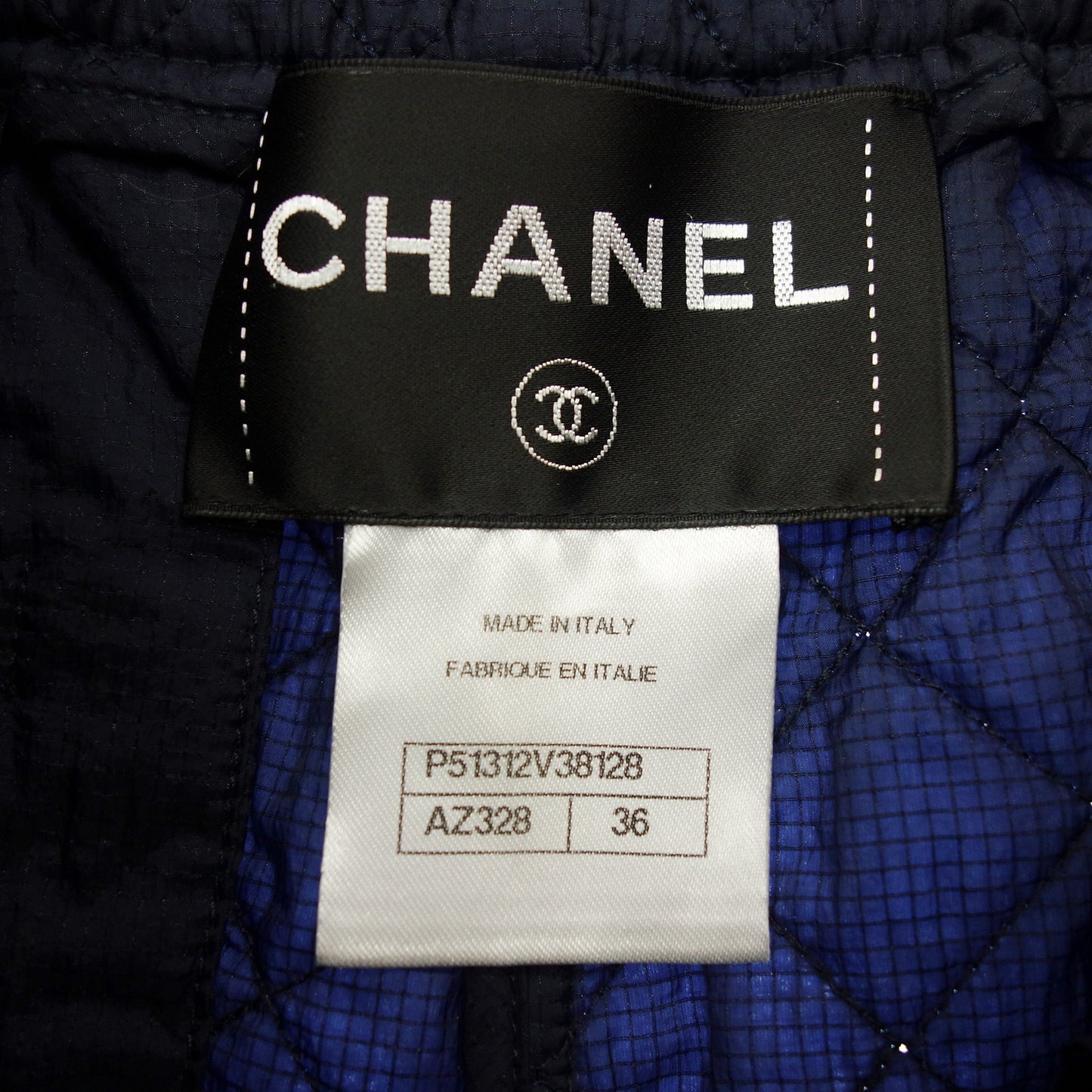 Very good condition◆CHANEL shorts quilted here mark nylon navy ladies size 36 CHANEL [AFB47] 