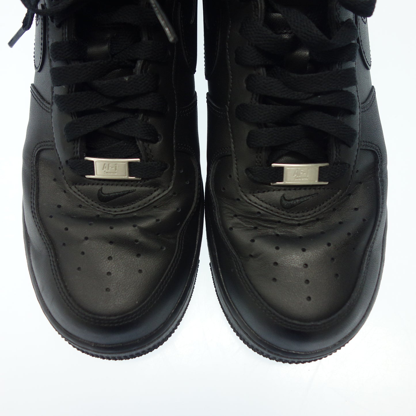 Used ◆ Nike Supreme Leather Sneakers AIR FORCE 1 LOW SP CU9225-001 Men's Black Size 27.5 NIKE×SUPREME [AFD8] 