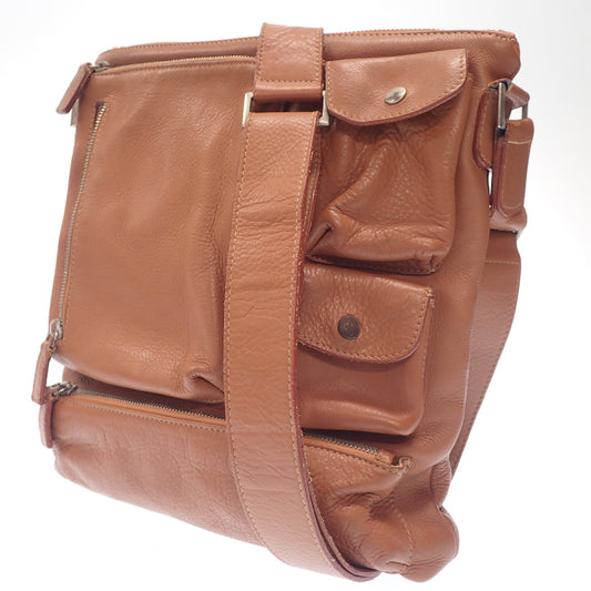 Delga shoulder bag leather beige DELL'GA [AFE9] [Used] 
