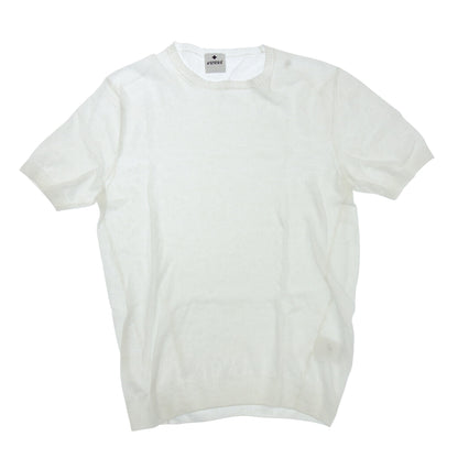 Used ◆Andrea Fenzi short sleeve knit see-through linen men's white size 46 ANDREA FENZI [AFB33] 