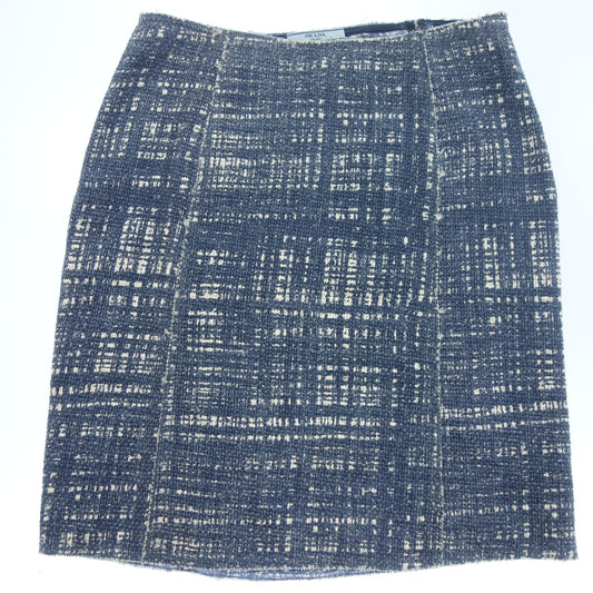 Good condition ◆ Prada skirt cotton x linen size 44S ladies blue PRADA [AFB25] 