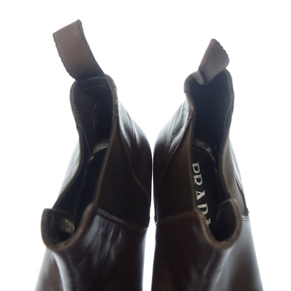 Good Condition◆Prada Leather Short Boots Side Gore 1494 Men's Brown Size 5.5 PRADA [AFC27] 