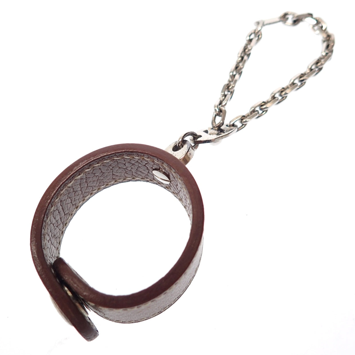 Good Condition◆Hermes Glove Holder Keychain Serie Button Brown HERMES [AFI13] 