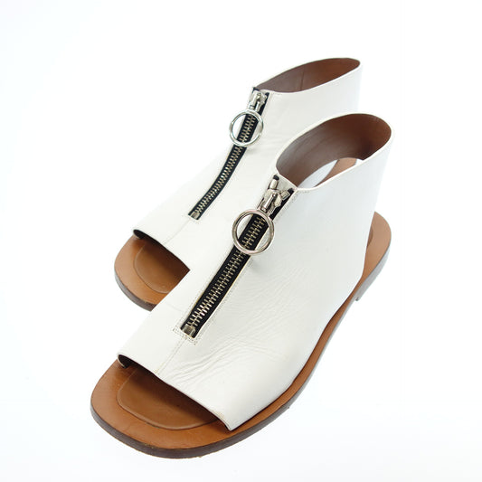 Celine Front Zip Sandals Women's White 37.5 CELINE [AFC18] [Used] 