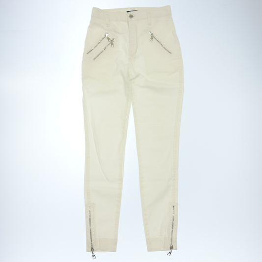 Used ◆Louis Vuitton Biker Pants Zip Up Silver Hardware Women's White Size 36 LOUIS VUITTON [AFB45] 