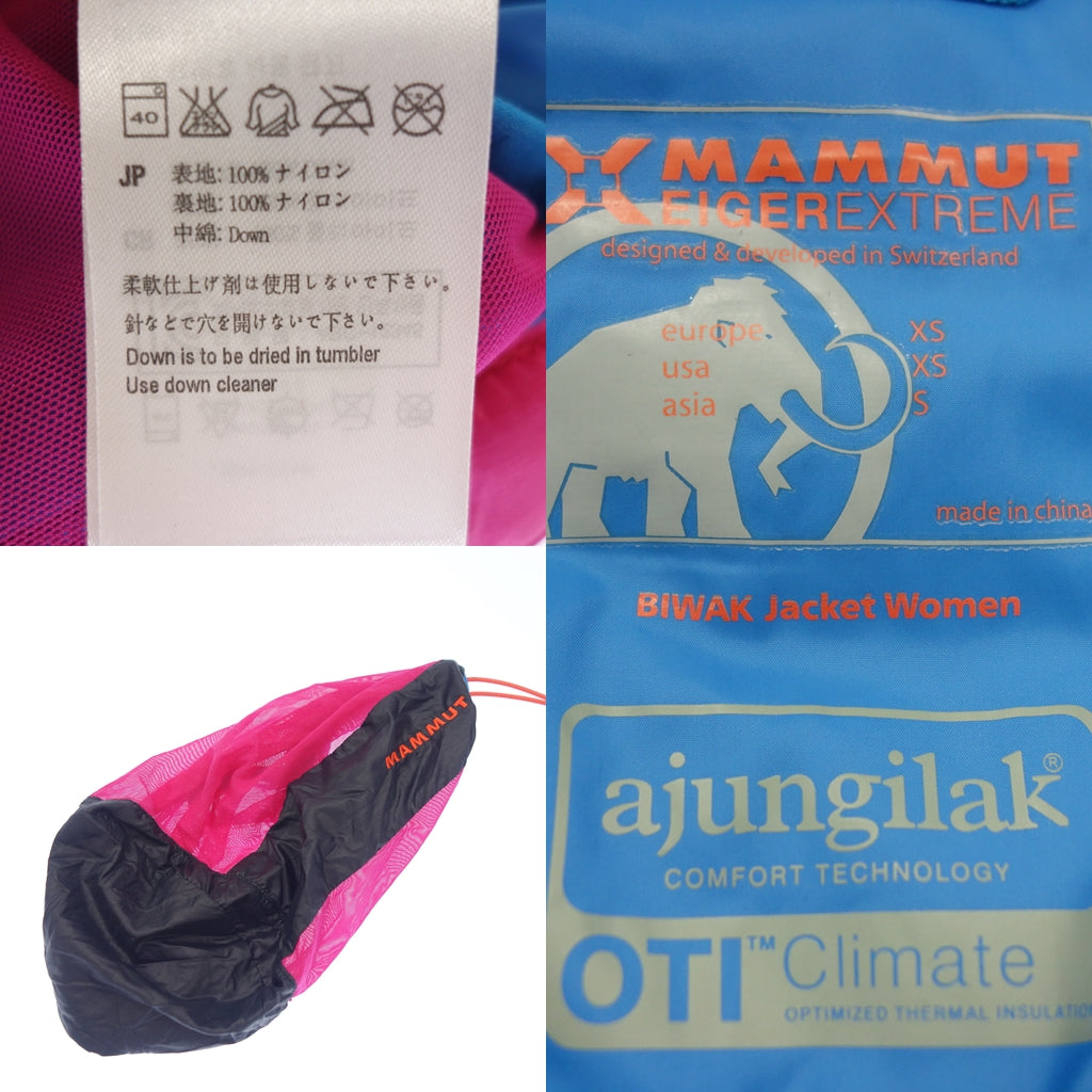 Used Mammut Down Jacket Nylon Biwak Jacket Ladies Pink x Blue Bicolor Size S MAMMUT [AFA14] 