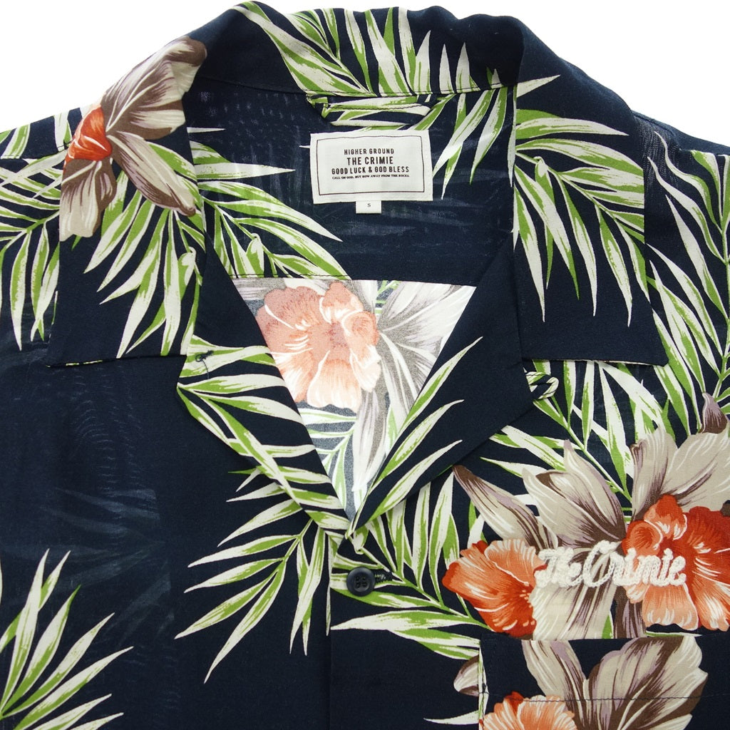 Used ◆ CRIMIE Aloha Shirt Open Collar Short Sleeve Floral Pattern Rayon Men's S Navy THE CRIMIE [AFB46] 