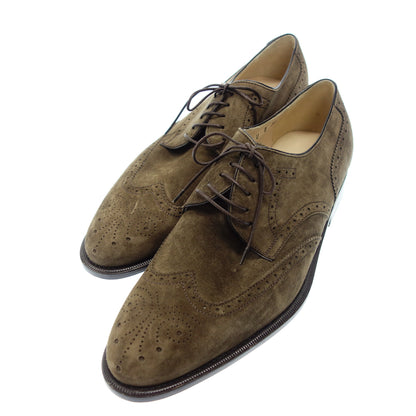 Salvatore Ferragamo Leather Shoes Wingtip Suede Men's Brown 8 Salvatore Ferragamo [AFC46] [Used] 