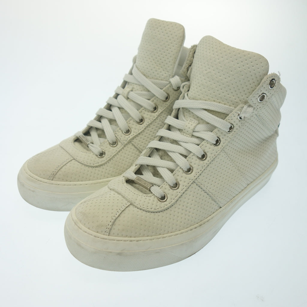 Used ◆JIMMY CHOO sneakers high-cut star studs punching made in Italy men's 39 white JIMMY CHOO [AFD5] 