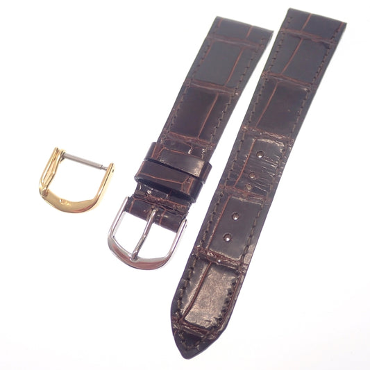 Good condition◆Watch band belt crocodile leather brown [AFI15] 